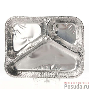 Форма для выпечки 14 х 18,5 х 3,8 см прямоугольная с 3 отделениями арт. RUD 227-3