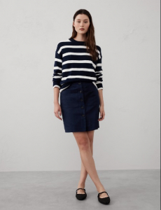 Linen-Blend A-Line Mini Skirt