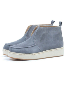 01-5173-6 GRAY/BLUE Ботинки демисезонные (натуральная замша, байка)