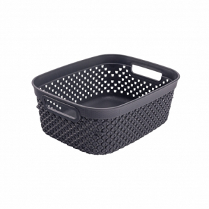 Корзина DIAMOND тёмно-серая 18.3х14х7см с ручками
