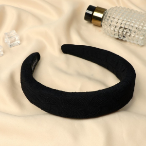 Ободок для волос «Рельеф», 3 см, чёрный