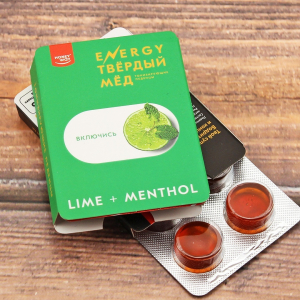 Твёрдый мёд «Energy» Lime + Mentol