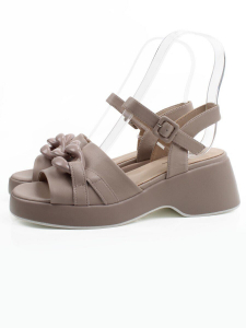 08-XL693-3 GRAY/BEIGE Босоножки женские (натуральная кожа)