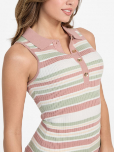 Angel Polo Sleeveless Sweater Top