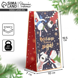 Пакет без ручек «Новогоднее время», 10?19.5?7 см