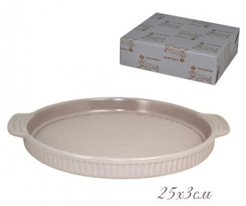 105-868 Форма (блюдо)  круглая с ручками для запекания25х3 см. в под.уп.(х24)
