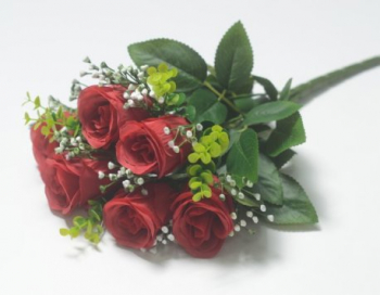 Искусственные цветы, Ветка в букете бутон розы 6 голов (1010237)