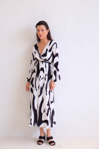 16274 Платье чёрно-белое