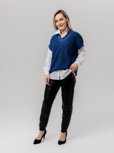 Жилет из льна 7-35 синий