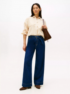 High-Rise Belted Wide Leg Jean