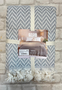 Покрывало хлопковое EFOR ZIGZAG (200*230) серый GRI