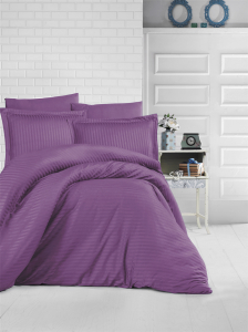 КПБ Efor Satin Gizgili (DUZ RENK MOR) евро