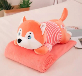 Плед с игрушкой Хаски PLIGH