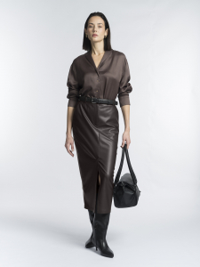 Прямая юбка из мягкой экокожи