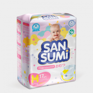Подгузники, размер M (5-9 kg) «Sansumi», 520 г