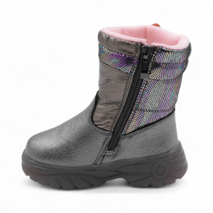 Ботинки на меху XV481-1-2 темно серебряные