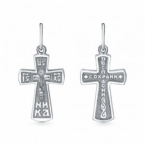 Крест из серебра литье родированный