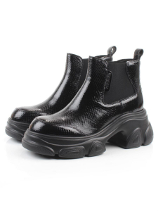 01-H23B-40AA BLACK Ботинки демисезонные женские (натуральная кожа, байка)