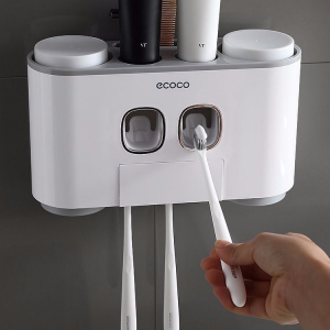 2 пресс-формы для зубной пасты + 4 чашки + 5 держателей для зубных щеток