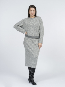 Свитшот из хлопкового трикотажа с подвязами