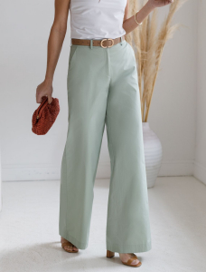 Широкие прямые брюки из плотного поплина