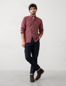 Slim-Fit Lightweight Flannel Shirt