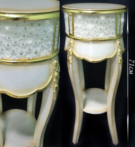 399-067 Подставка интерьерная 71см. ЖЕМЧУГ В СТРАЗАХ  (х1)Полистоун