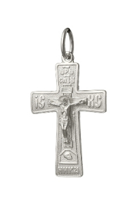 крест из серебра штампованный белый