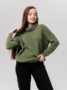 Джемпер из льна 4-272 полынь