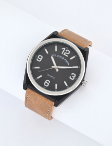 MENS CLASSIC BROWN STRAP WATCH
