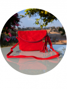 Итальянская сумка из натуральной кожи AB.Z PELLE 222-07 ROJO АКЦИЯ