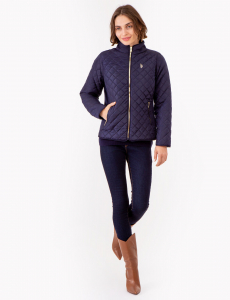 QUILTED SIDE KNIT MOTO JACKET