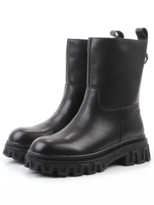 04-PAT148-1Z BLACK Ботинки зимние женские (натуральная кожа, 100% шерсть)