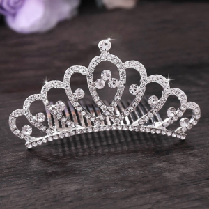 Корона с камнями на гребешке, 8*4 см.
