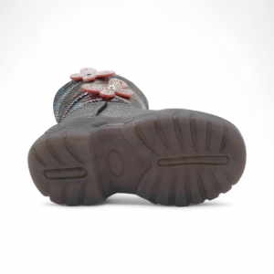 Ботинки на меху XV481-1-2 темно серебряные