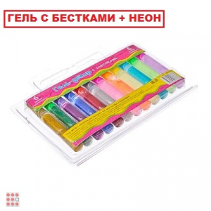 Гель-декор с блестками 6+6 неон