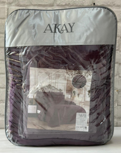 КПБ AKAY SATIN MURDUM с одеялом фиолетовый евро