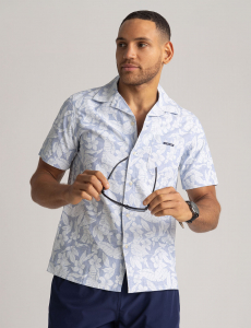 SHORT SLEEVE TROPICAL PRINT CAMP SHIRT