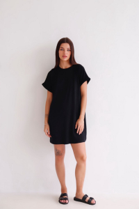 13130 Платье-футболка чёрное (остаток: 48-50)