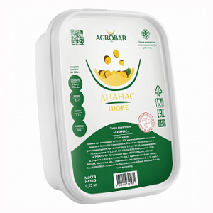 Пюре Ананас без сахара (Агробар) замороженное, 250 г