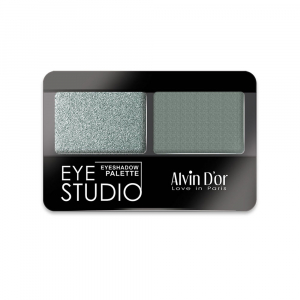 Тени для век двойные EYE STUDIO Alvin D`or многоцветный 12 Серебряно-серый, графит