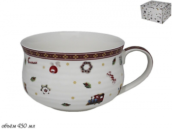 105-598 Бульонница 450 мл  НОВЫЙ ГОД в под.уп.(х24) Фарфор