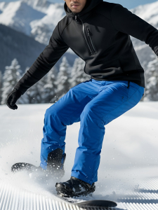 Полукомбинезон утепленный мужской зимний горнолыжный синего цвета 2405S
