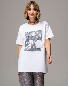 Футболка оверсайз с шёлковой вставкой FDK001