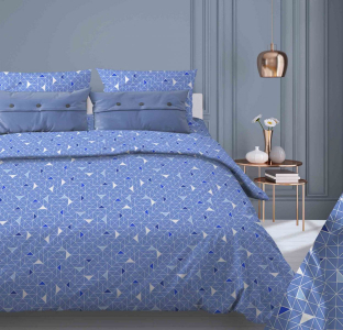 Простыня Треугольники светло-синий бязь