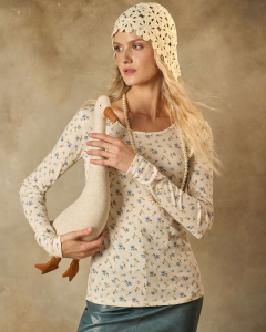 Лонгслив в мелкий цветочек 54.8