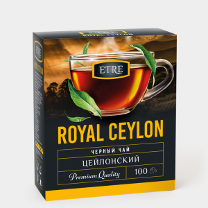«ETRE», чай Royal Ceylon черный цейлонский отборный, 100 пакетиков, 200 г