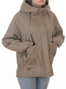 9661 DK. BEIGE Куртка демисезонная женская (100 гр. холлофайбер)