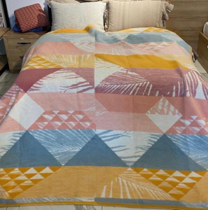 Плед Saheser в ассортименте евро пудра-горчичный