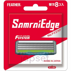 Feather Samrai Edge Запасные кассеты с тройным лезвием для станков, 8 шт